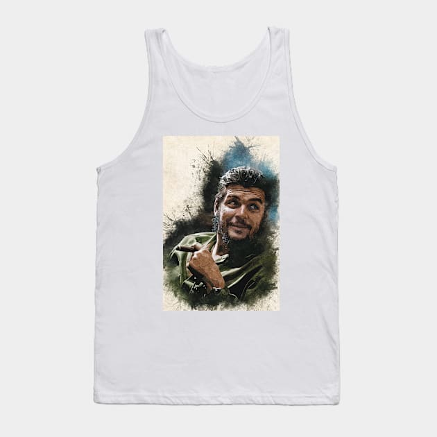 Ernesto CHE Guevara Abstract Watercolor Aesthetic Tasteful Portrait Tank Top by Naumovski